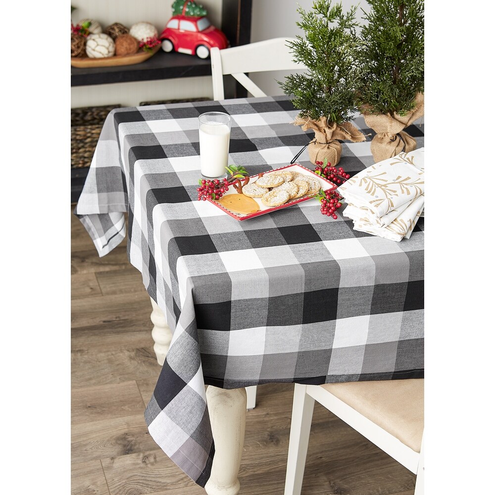 DII Tri Color Check Tablecloth 70 Round