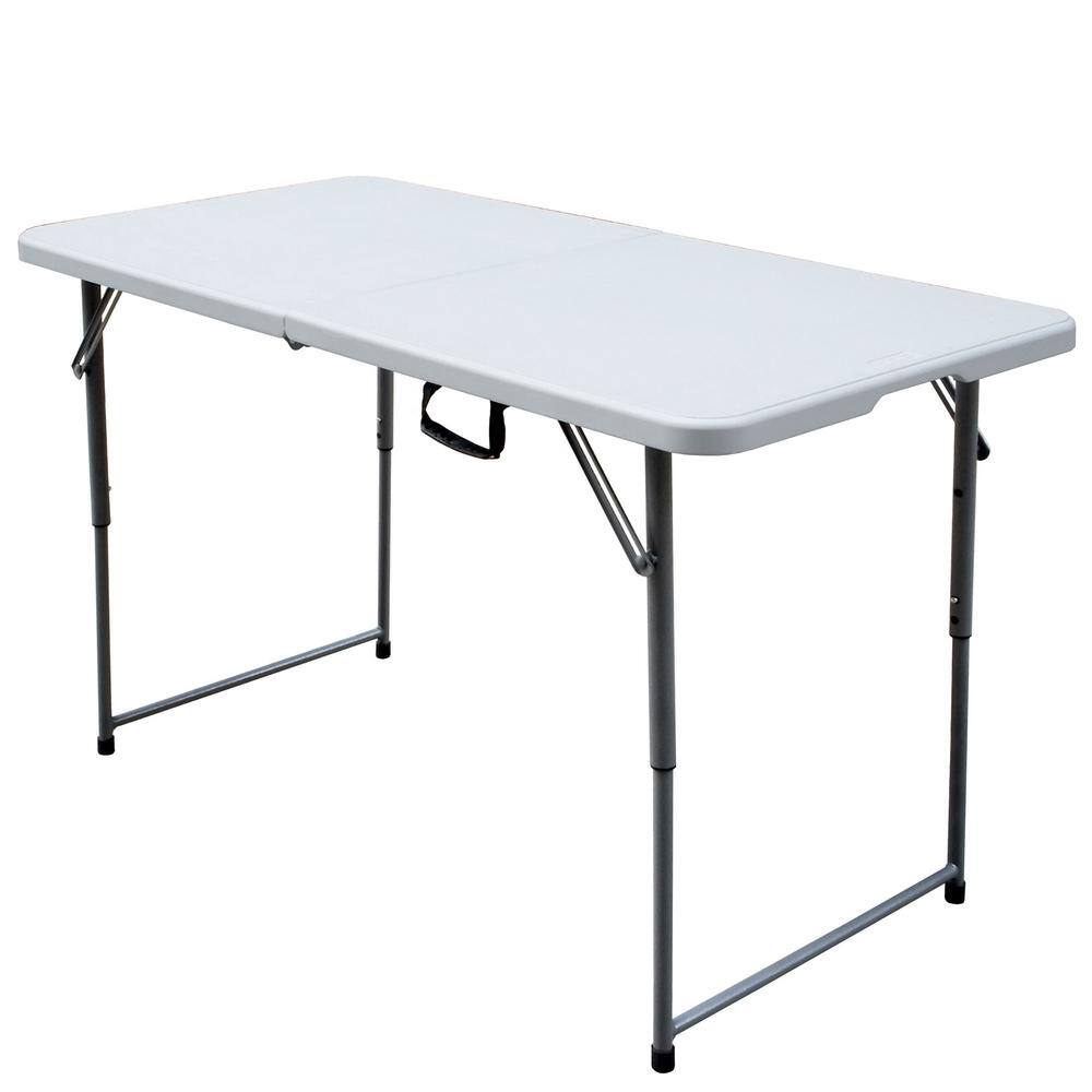 Plastic Development Group 4 ft. Small Plastic Outdoor Bi-FoldingTable in White PDG-802