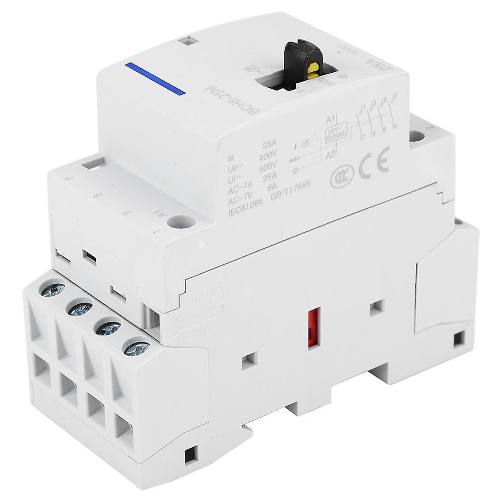 Bch8-25m Household Ac Contactor 24v 25a 4p Modular Contactor With Manual Control Switch4no