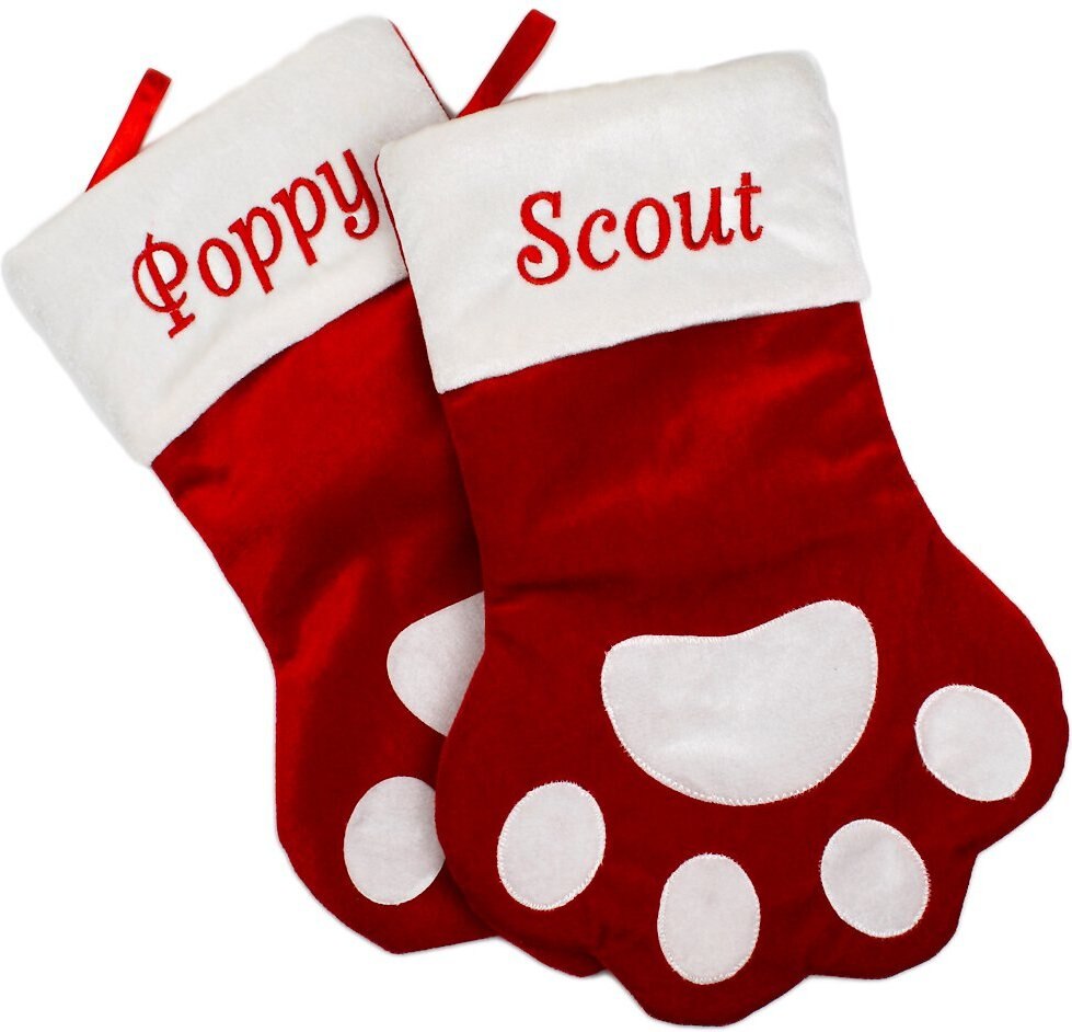 Frisco Paw Holiday Personalized Dog and Cat Stocking