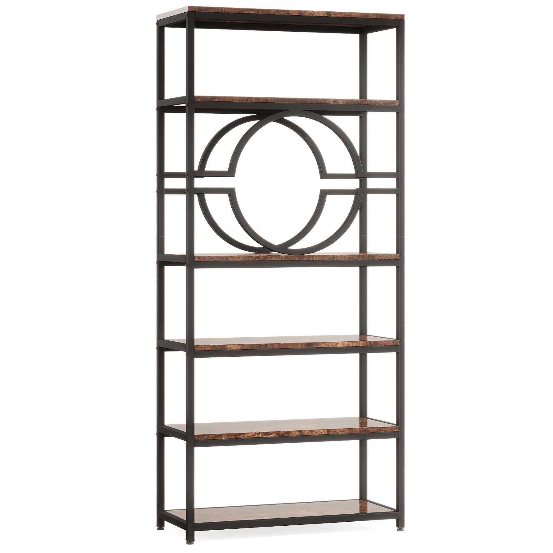 Bookshelf, 6-Tier Etagere Bookcase Freestanding Storage Shelf