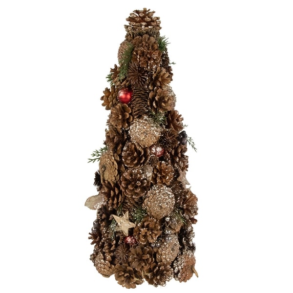 17 Pinecone and Berry Christmas Cone Tree Tabletop Decoration