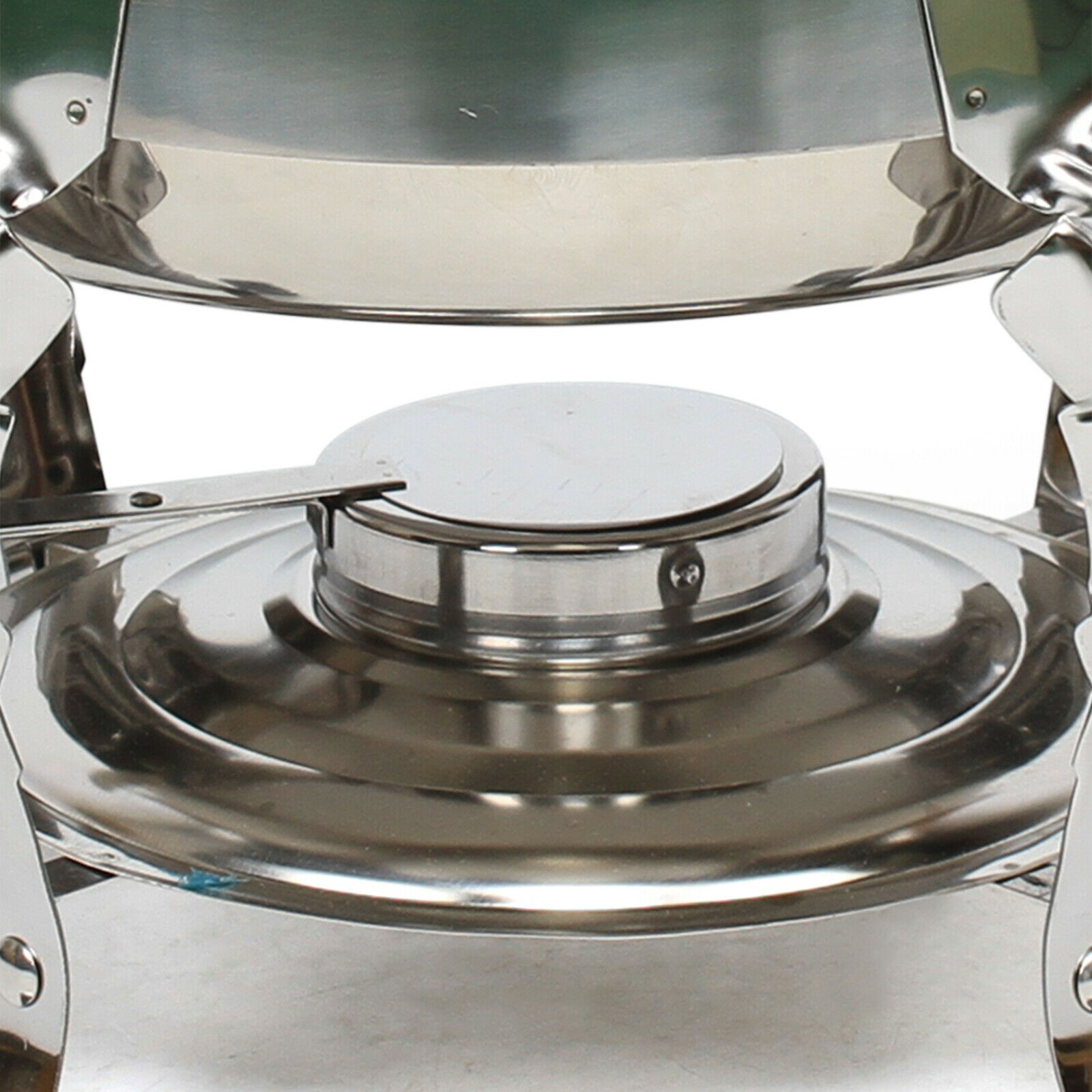 Oukaning Chafing Dish Stainless Steel Buffet Catering Tray Chafer Food Warmer Container Silver Rotate 30cm