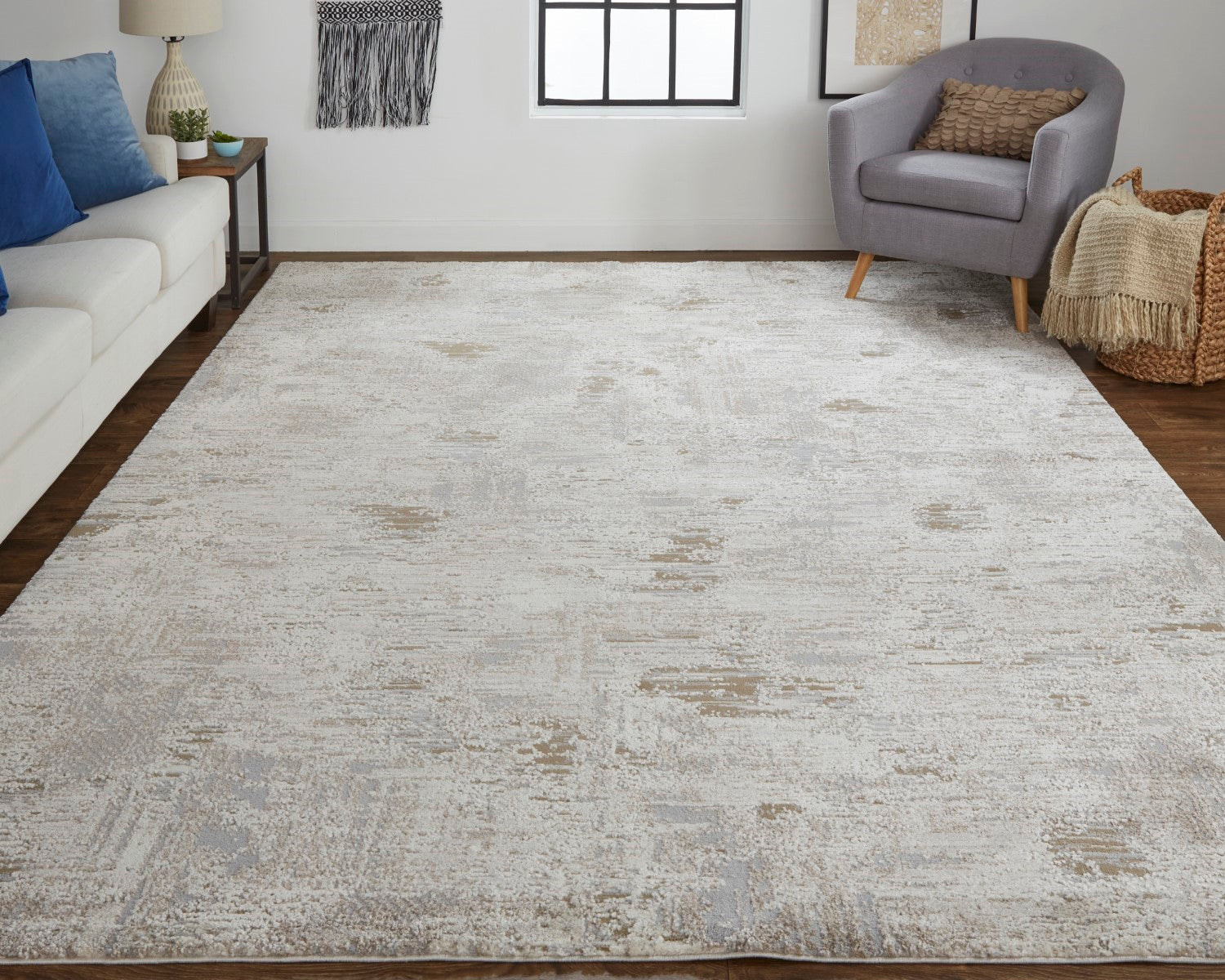 Kayden Abstract Ivory/Gray Rug