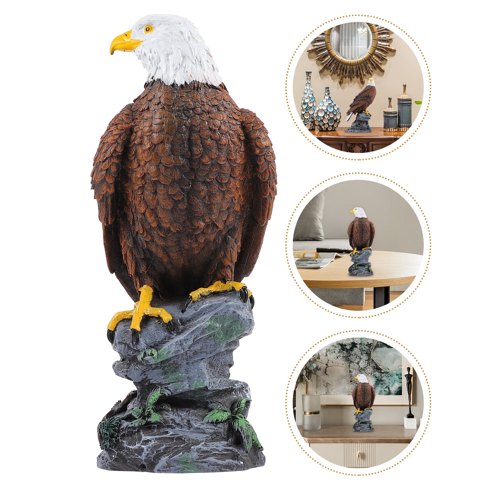 Nuolux Eagle Eagle Ornament Sculptures Simulation Adornment Bald Resin Garden Statue Lifelike Imitation Decoration American