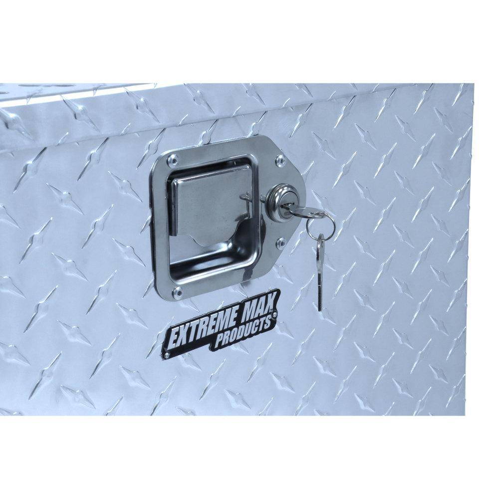 Extreme Max Aluminum Diamond-Plate Trailer Tongue Locking Storage Box 5001.6097