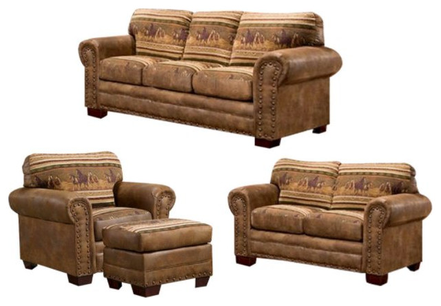 Wild Horses   4 Piece Set   Southwestern   Living Room Furniture Sets   by BisonOffice  Houzz