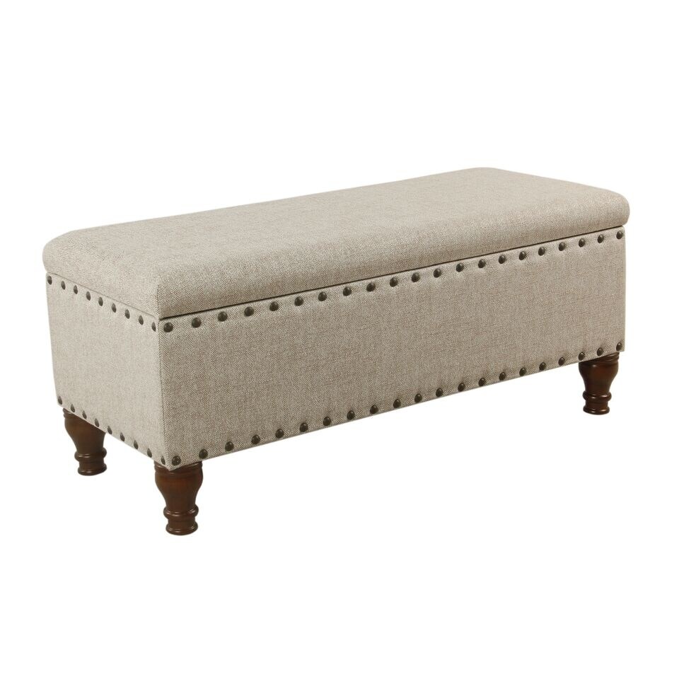 Copper Grove Reze Large Storage Bench with Nailhead Trim