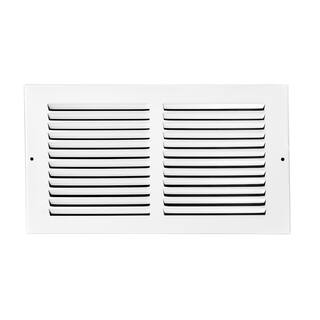 Venti Air 12 in. x 8 in. White Flat Return Air Steel Grille HRG1208