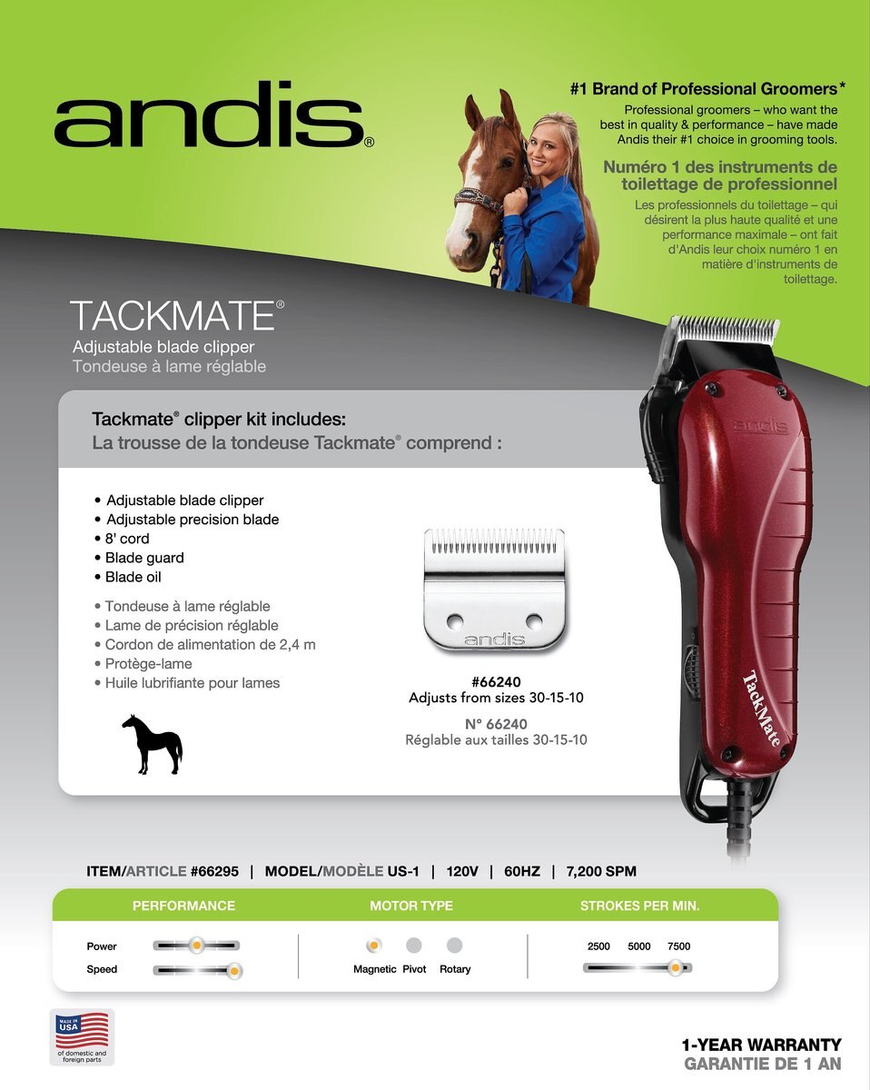 Andis Tackmate Adjustable Blade Horse Clipper