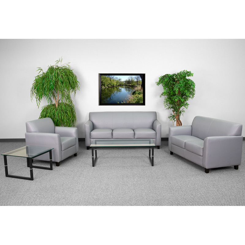 HERCULES Diplomat Series Reception Set  Gray LeatherSoft   Contemporary   Living Room Furniture Sets   by First of a Kind USA Inc  Houzz