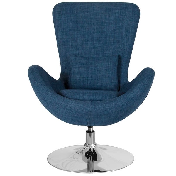 LeatherSoft Swivel Side Reception Chair with Bowed Seat