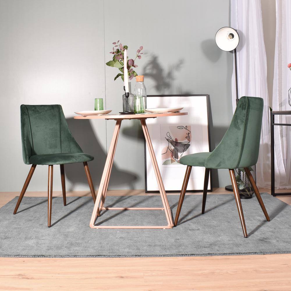 Homy Casa Smeg Green Velvet Upholstered Side Dining Chairs(Set of 2) Smeg Tiaanium 32mm Lmkz