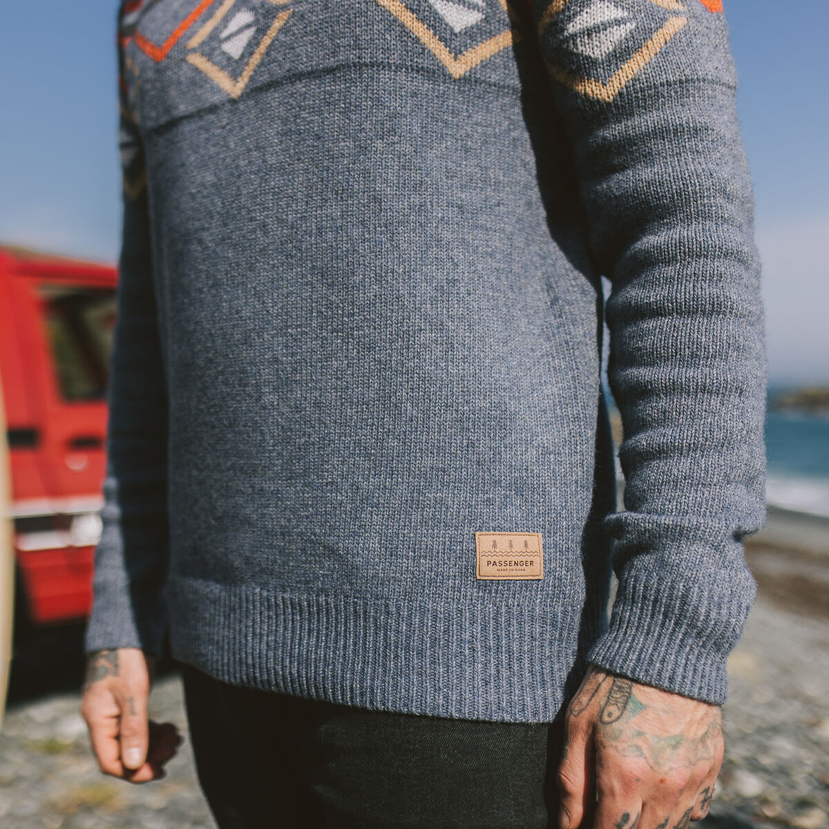 Fireside Knitted Jumper - Stone Blue