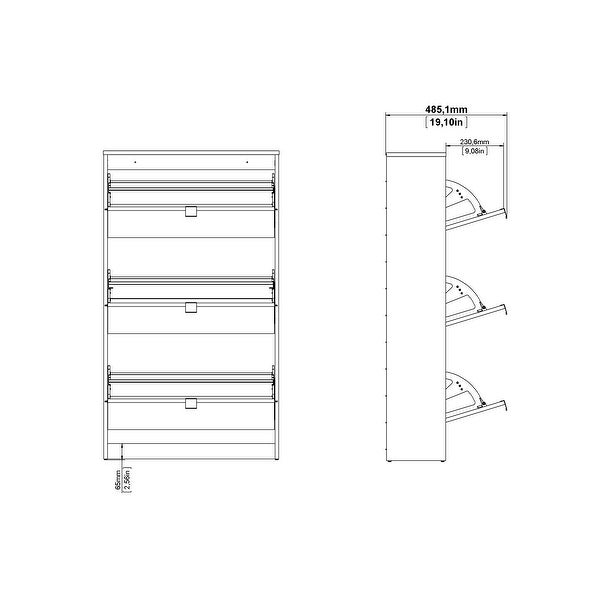 Porch and Den Cambria Scandinavian 3-Drawer Shoe Storage Cabinet - - 33673578