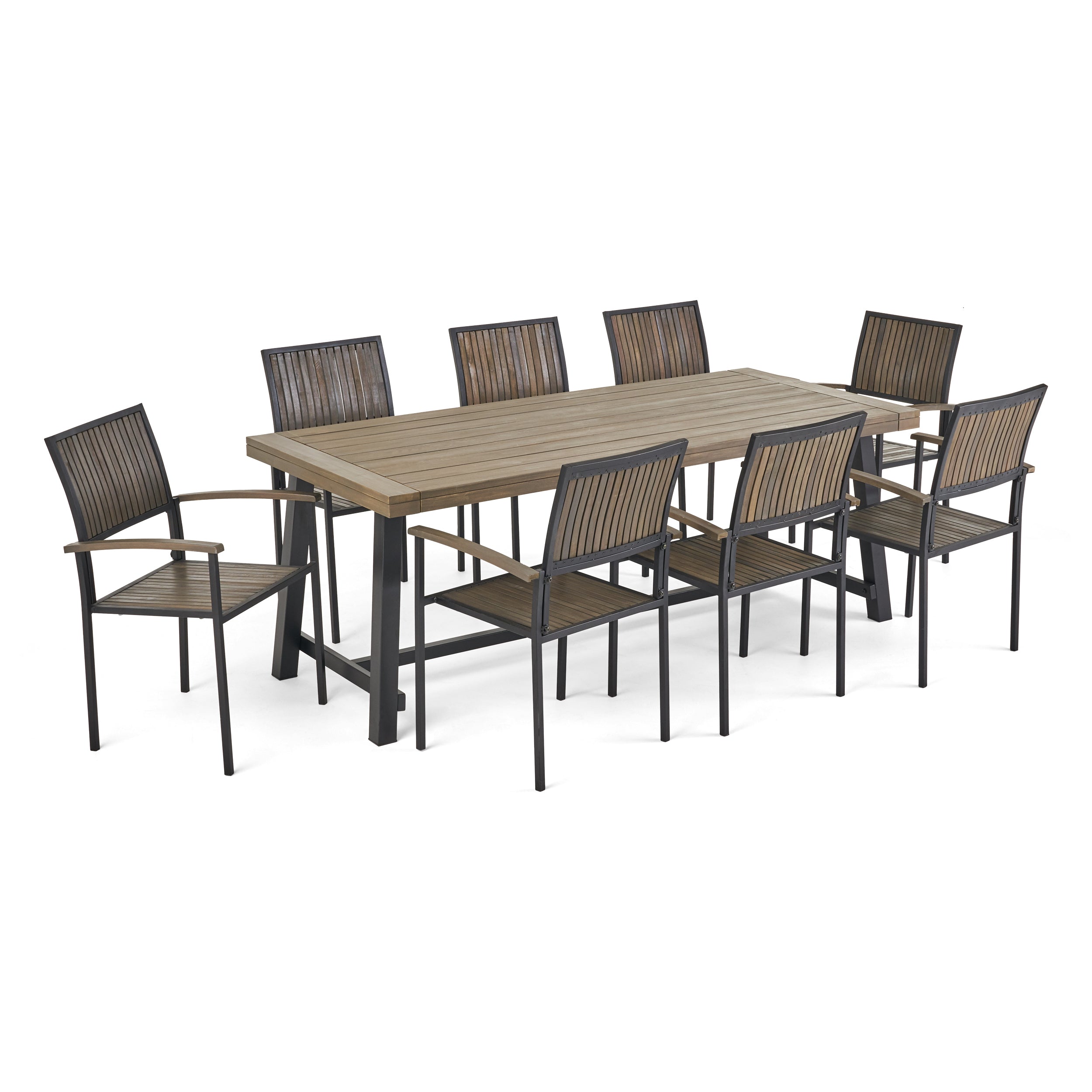 Cherry Outdoor Acacia Wood 8 Seater Dining Set