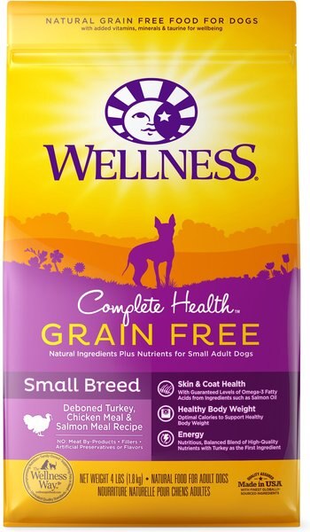 Wellness Grain-Free Complete Health Small Breed Adult Deboned Turkey， Chicken Meal and Salmon Meal Recipe Dry Dog Food