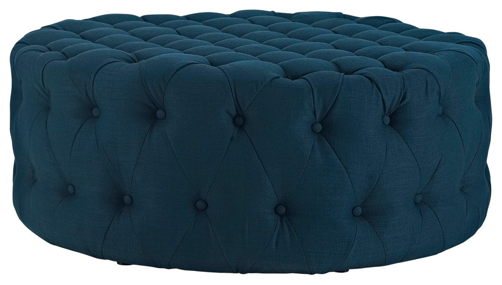 Button Tufted Ottoman  Round Circle Tufted Coffee Table Cocktail Ottoman   Transitional   Footstools And Ottomans   by mod space furniture  Houzz