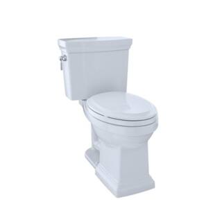 TOTO Promenade II 2-Piece 1.28 GPF Single Flush Elongated ADA Comfort Height Toilet in Cotton White SoftClose Seat Included MS404124CEFG#01