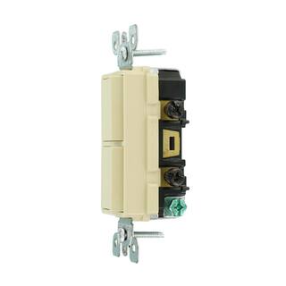 Leviton 15 Amp Decora Commercial Grade Combination Two 3-Way Rocker Switches Ivory 5643-I