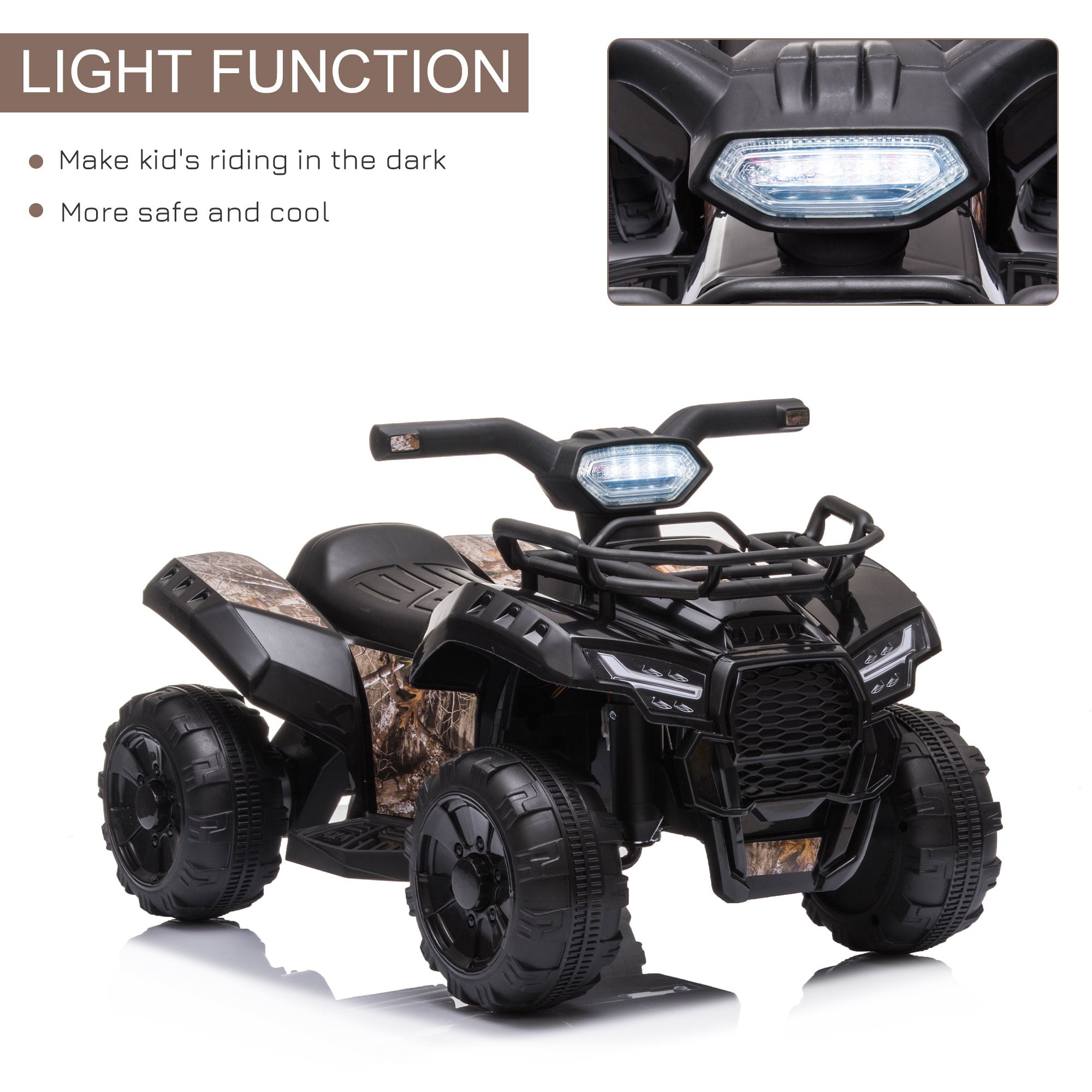 Aosom Kids Ride-on Four Wheeler ATV Car 6V Battery, Black