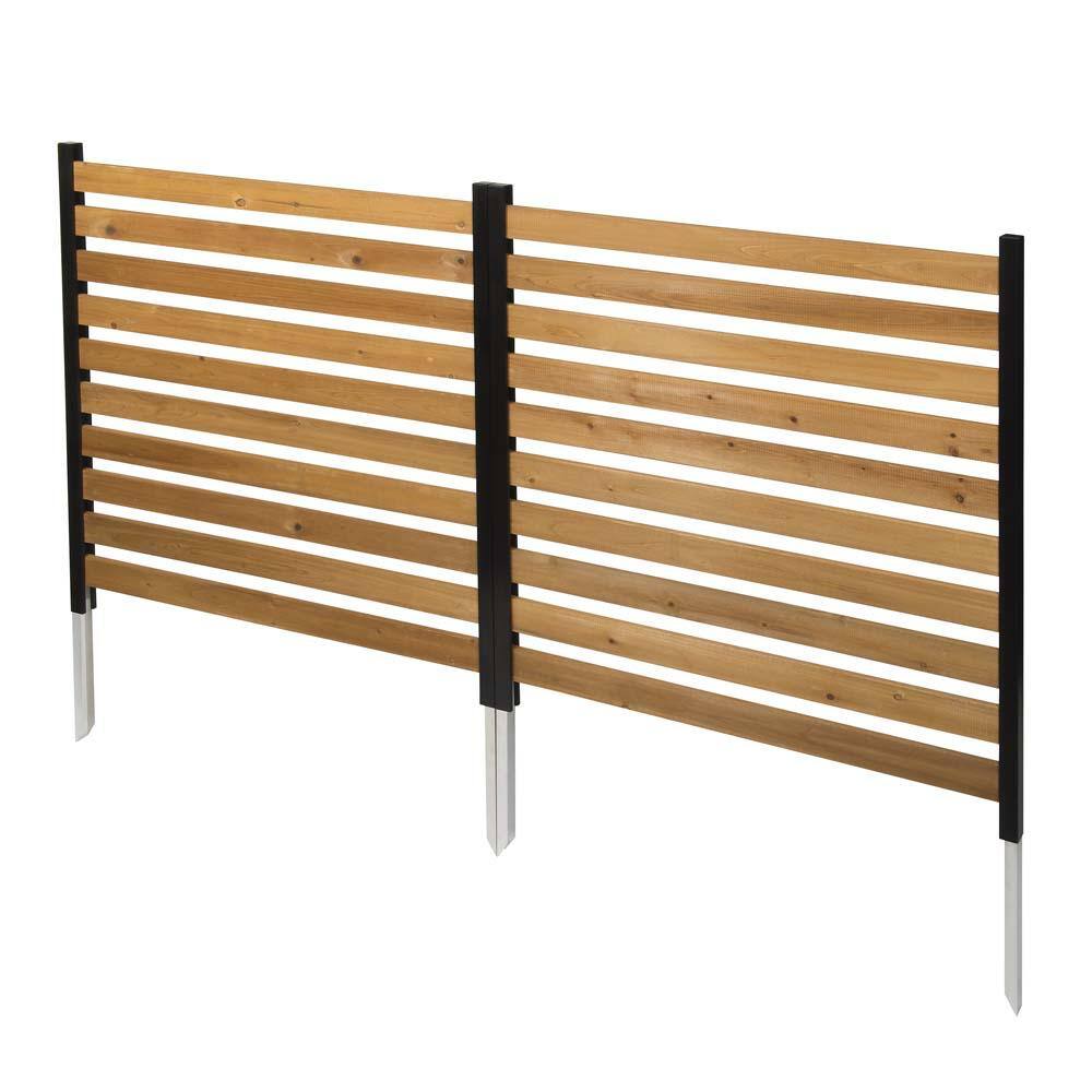 Enclo Privacy Screens Charleston 3.5 ft. x 3.2 ft. Cedar Decorative Wood Slat Screen Panel EC18009