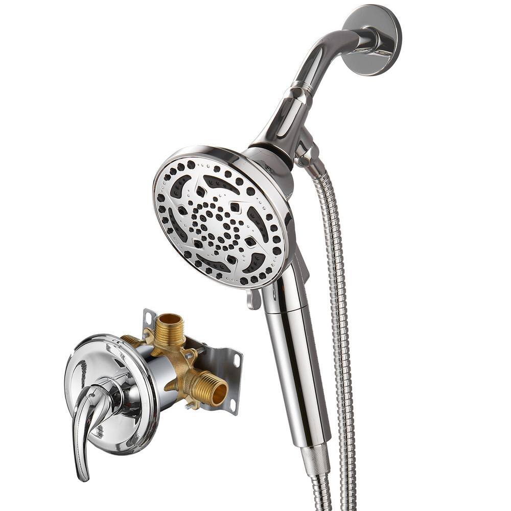 Heemli Simple Single Handle 7-Spray Patterns Shower System 1.8 GPM with Pressure Balance in Chrome (Valve Included) KA0714C