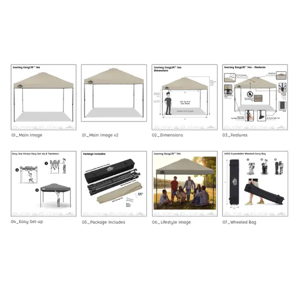 YOLI 12'x12' Journey EasyLift 144 Instant Canopy