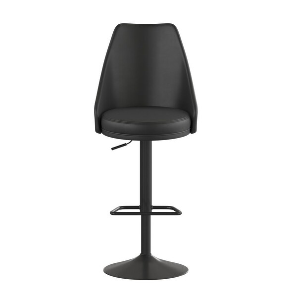 Modern Barrel Seat Adjustable Height Barstool with Steel Frame