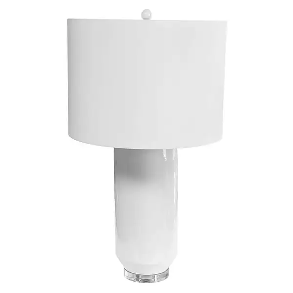 1LT Incandescent Table Lamp， WH w/ WH Shade