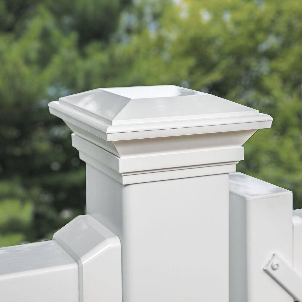 Veranda 4 in. x 4 in. White Contemporary Post Cap with Glue 73019099