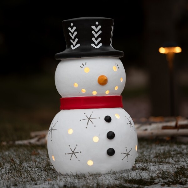 23.5H Sullivans Outdoor Lighted Snowman Figure，White