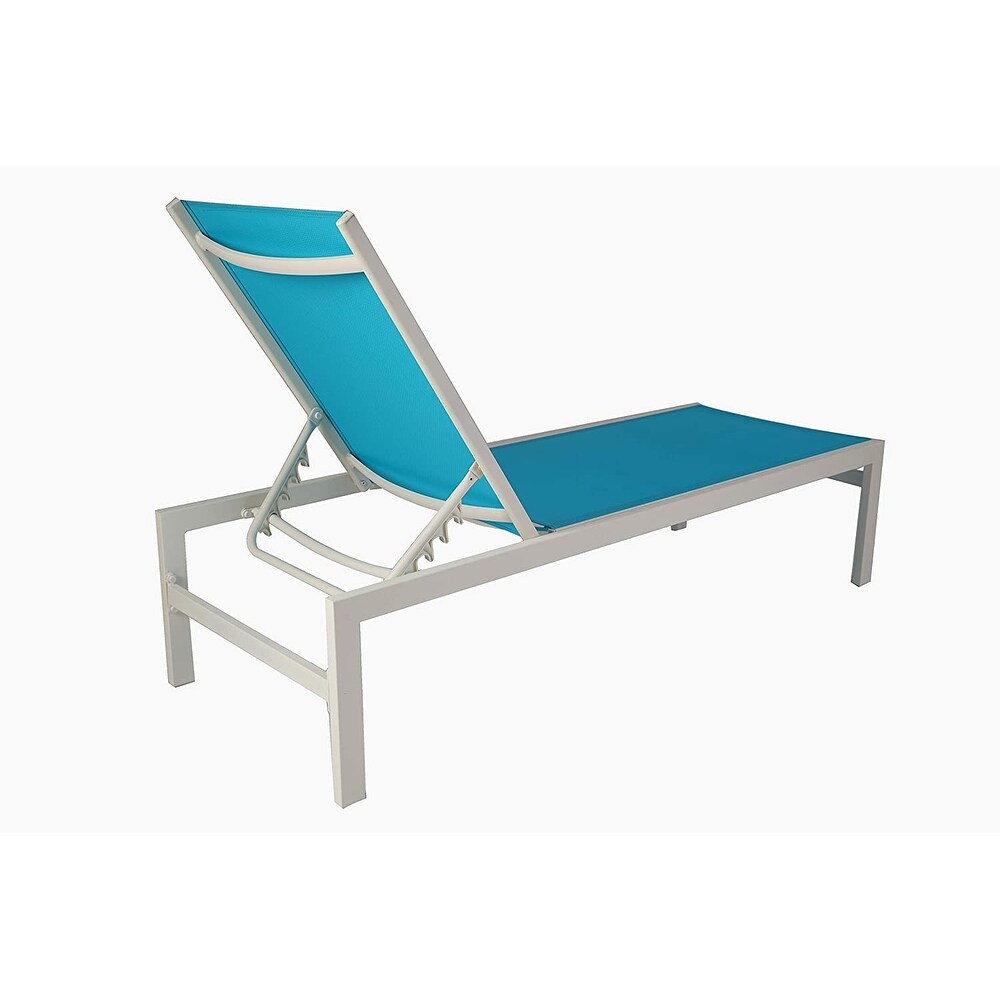 Kozyard Modern Full Flat Aluminum Patio Reclining Adjustable Chaise Lounge with Sunbathing Textilence for  Weather