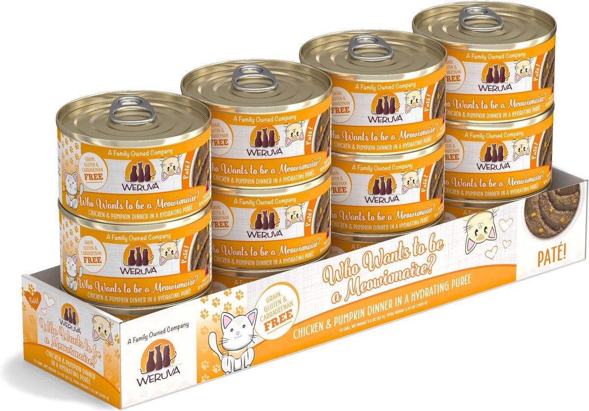 Weruva Classic Cat Who Wants To Be A Meowinaire Chicken and Pumpkin Pate Canned Cat Food