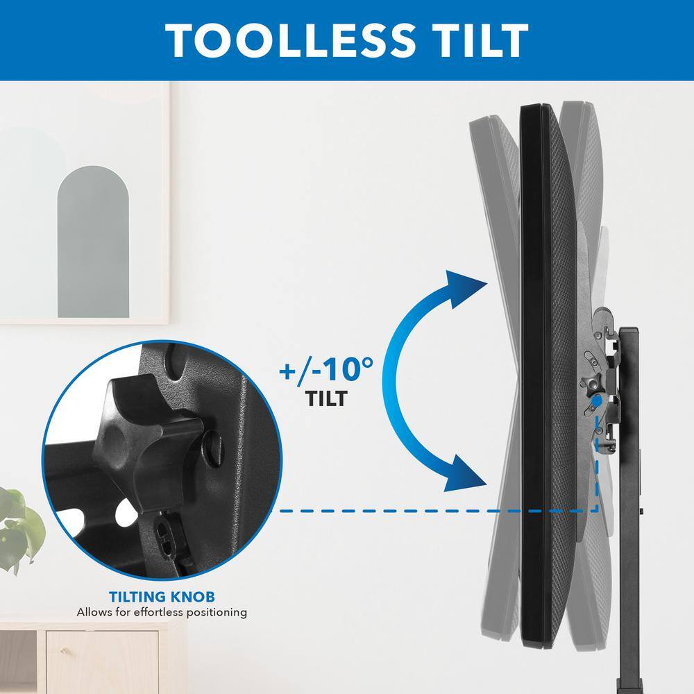 MOUNT-IT! mount-it! Height Adjustable TV Stand with Shelf for 23 in. and to 55 in. MI-1877