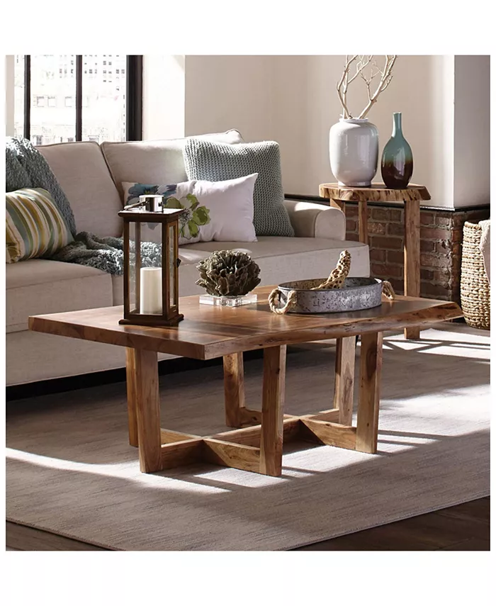 Alaterre Furniture Berkshire Natural Live Edge Wood Large Coffee Table