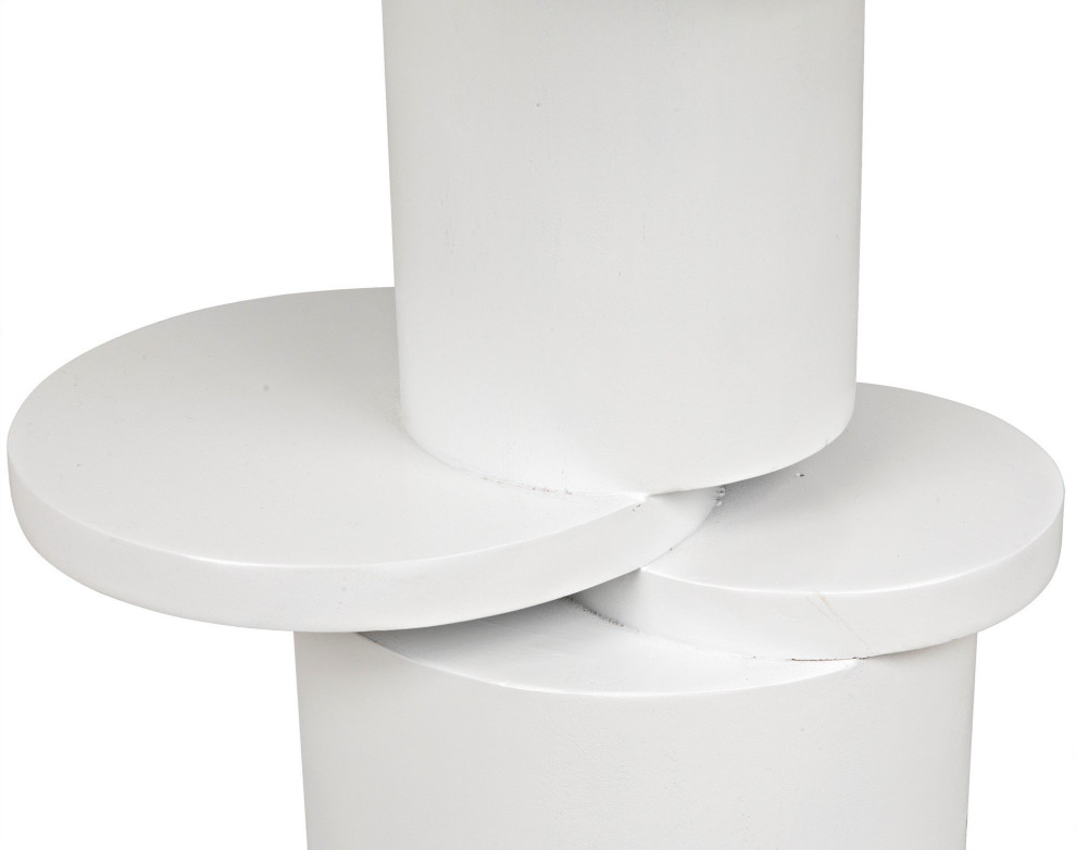 Noir Hugo Side Table  Solid White   Transitional   Side Tables And End Tables   by HedgeApple  Houzz