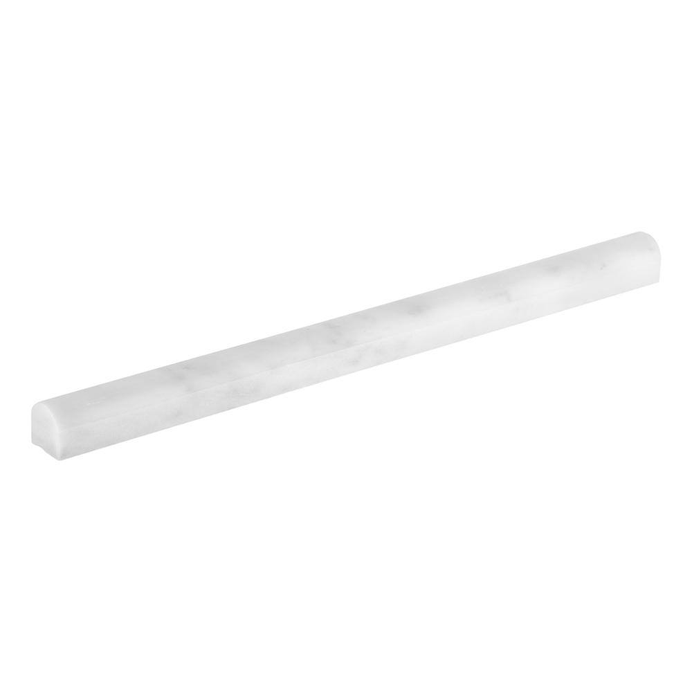 Jeffrey Court Carrara White .75 in. x 12 in. Honed Marble Wall Pencil Tile (1 Linear Foot) 99062