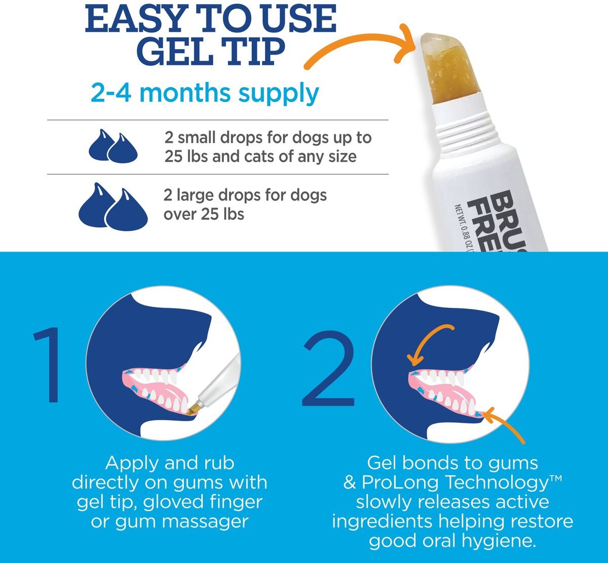 Vetality Brush Free Oral Gel Dental Care for Dogs， 0.88-oz bottle