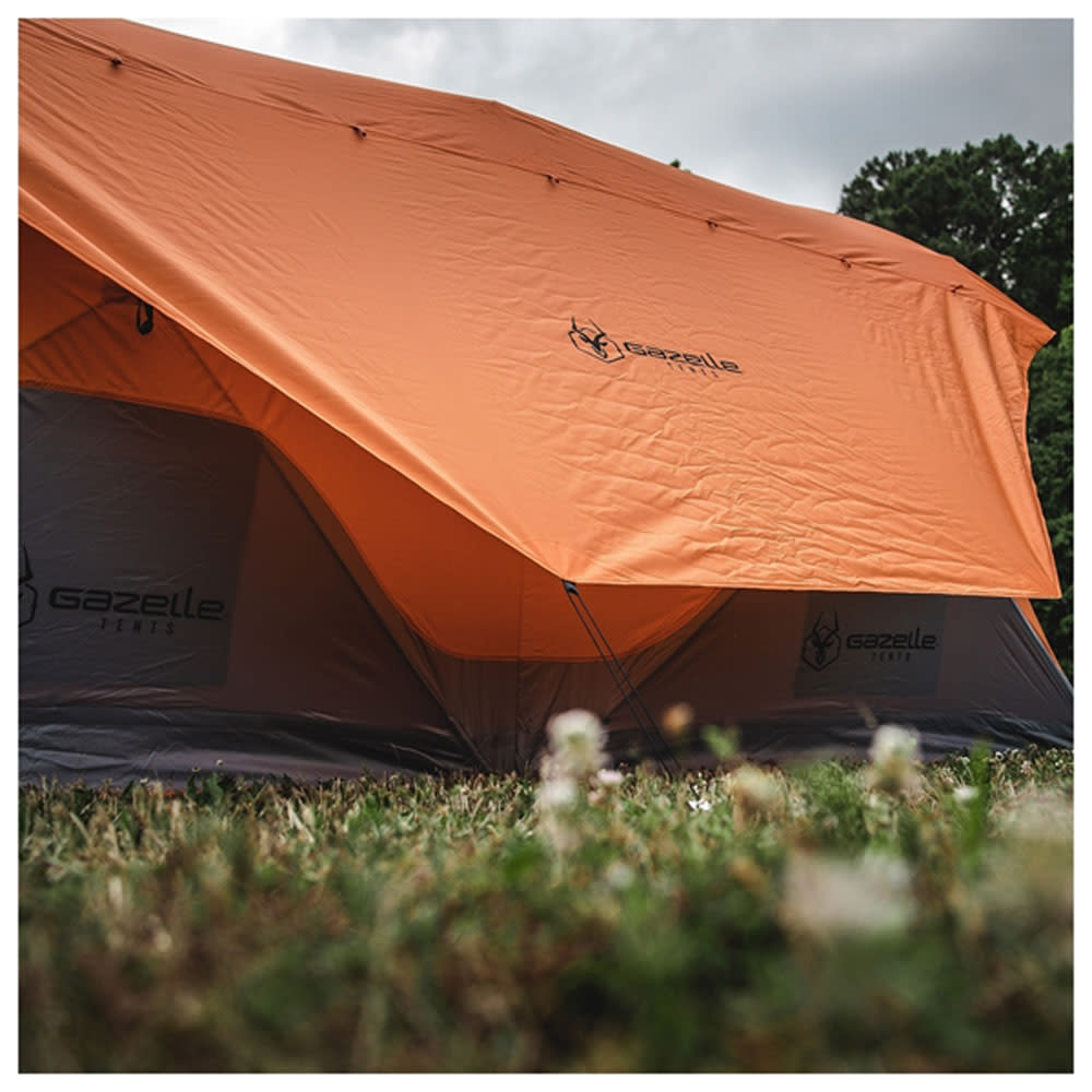 T8 Hub 8 Person Camping Tent， Sunset Orange ;