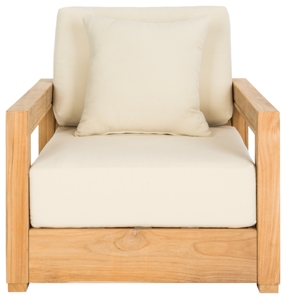 Safavieh Montford Teak Armchair   Transitional   Outdoor Lounge Chairs   by Safavieh  Houzz