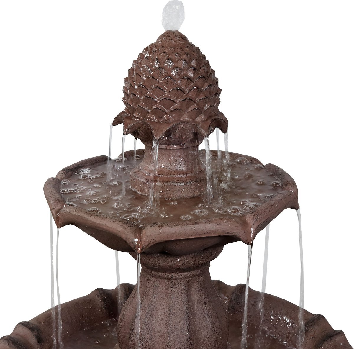 Sunnydaze Decor 2-Tier Curved Plinth Outdoor Water Fountain