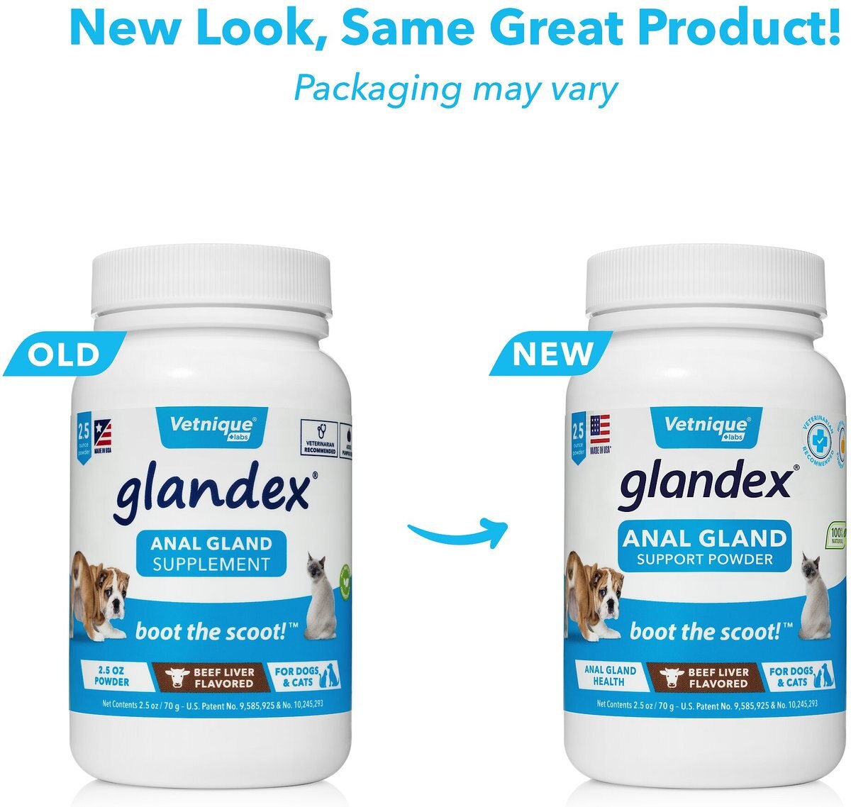 Vetnique Labs Glandex Anal Gland and Probiotic Beef Liver Flavored Pumpkin Fiber and Digestive Powder Supplement for Dogs and Cats