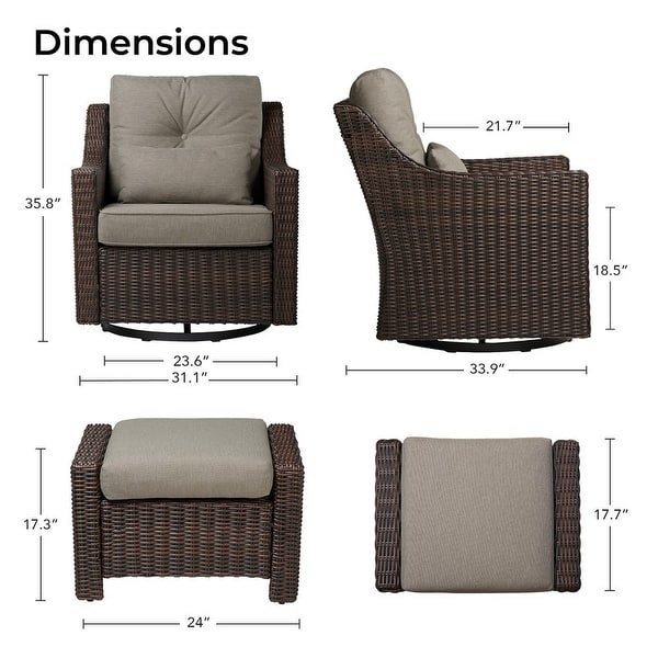 Murphy Outdoor Wicker Patio Furniture Swivel Glider Chair