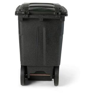 Toter 48 Gal. Blackstone Trash Can with Quiet Wheels and Attached Lid ANA48-56599