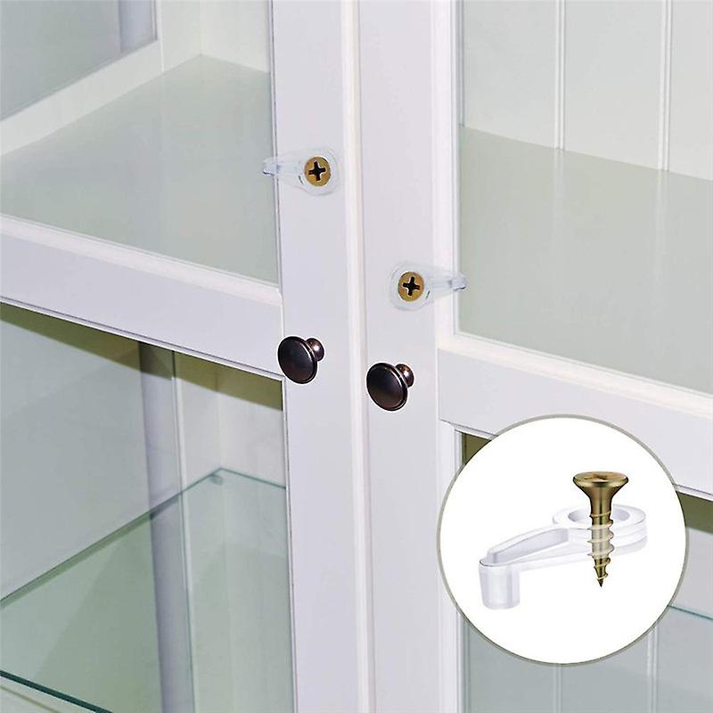 10pcs/set  Plastic Glass Door Glass Panel Retainer Clips Mirror Clips Retainer Clips Set With Screws For Cabinet Door Dropship