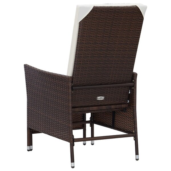 2 Piece Patio Lounge Set with Cushions Poly Rattan Brown - Overstock - 36226258