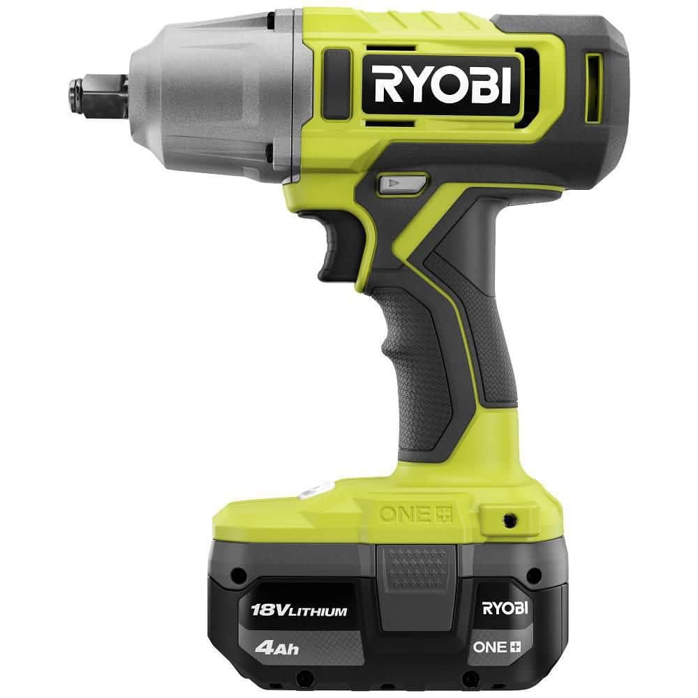 RYOBI ONE+ 18V Cordless 1/2 in. Impact Wrench Kit with 4.0 Ah Battery and Charger PCL265K1