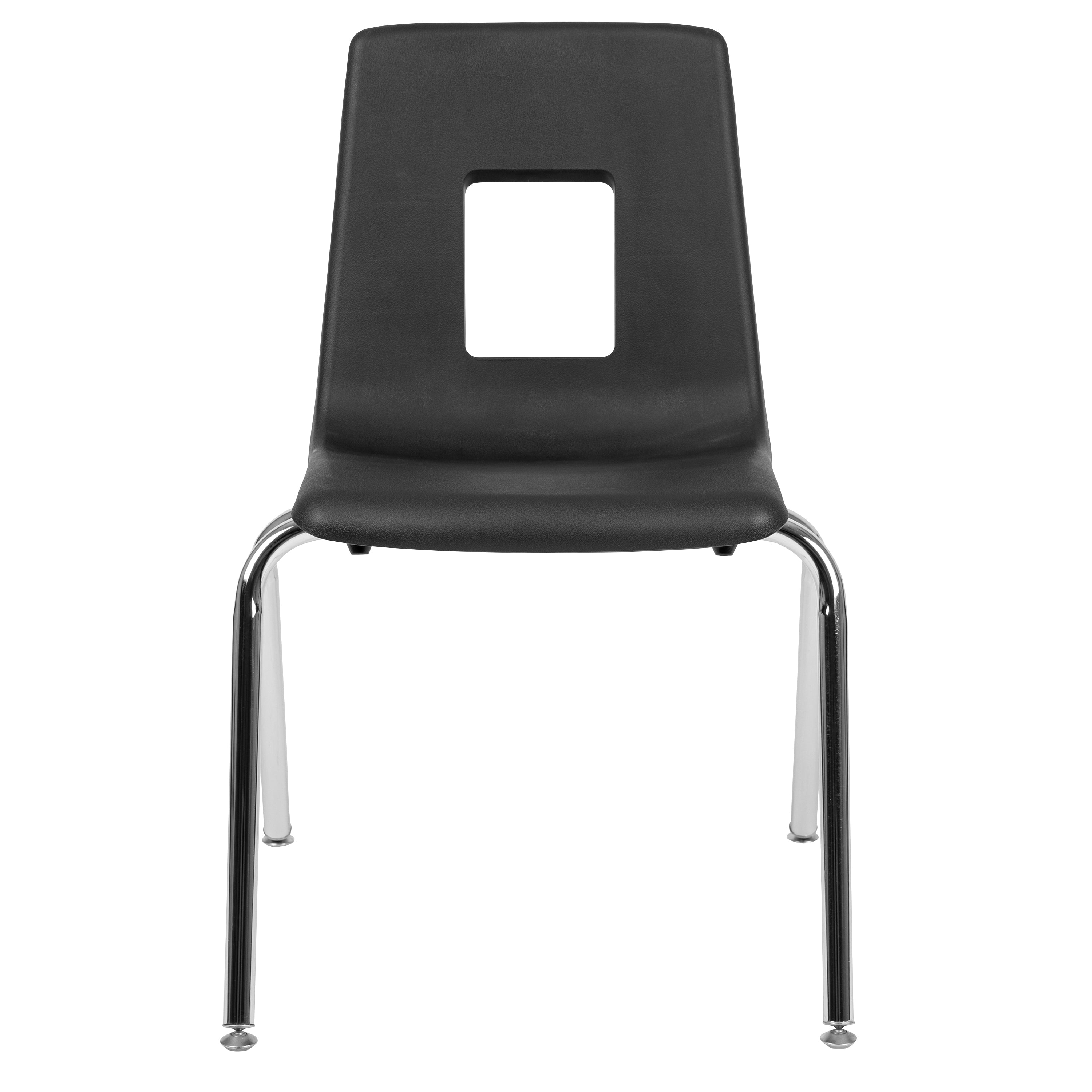 BizChair 4-pack Black Student Stack School Chair - 18-inch