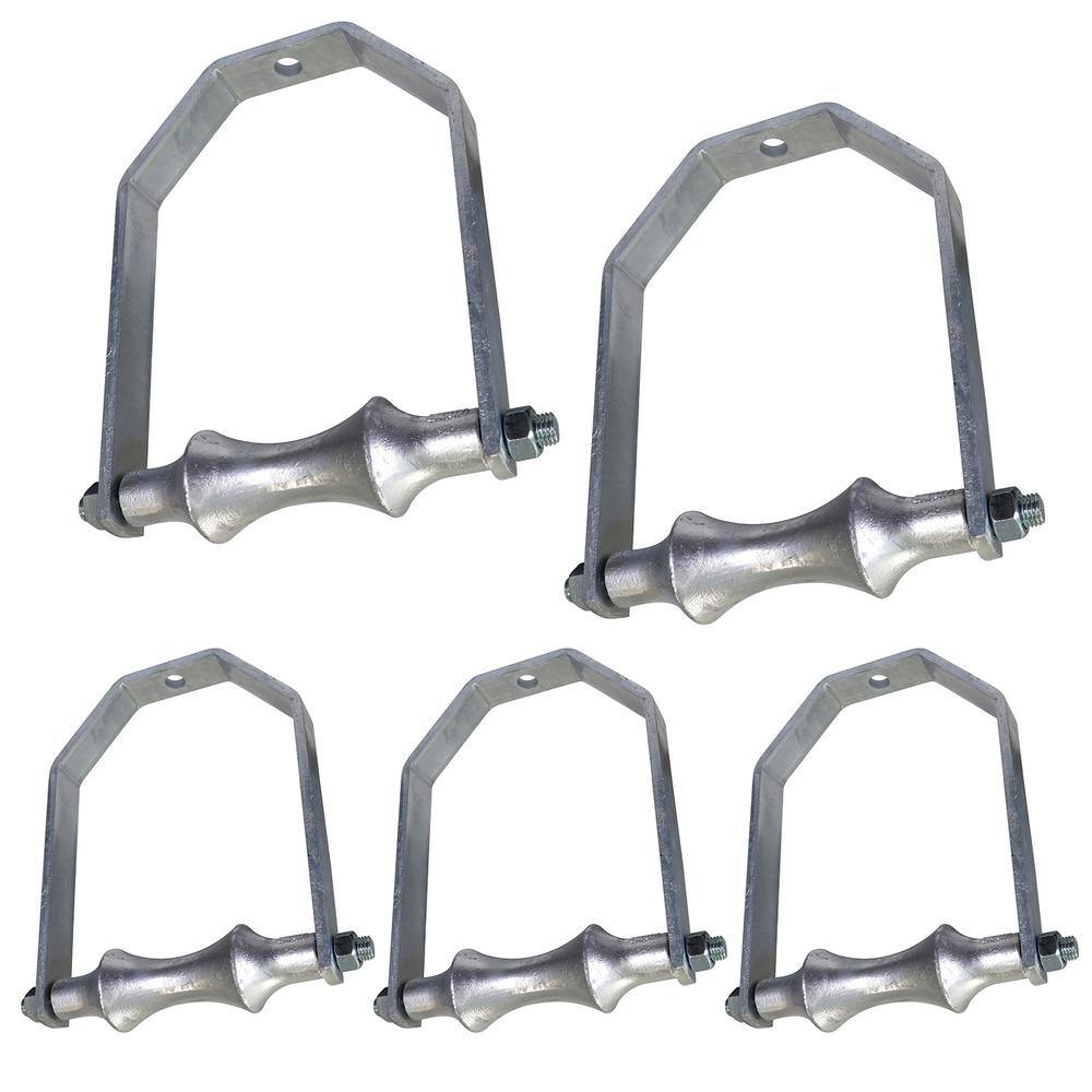 The Plumber's Choice 10 in. Galvanized Steel Hot Dipped Clevis Roller Hanger (5-Pack) IE10-ISZB-5